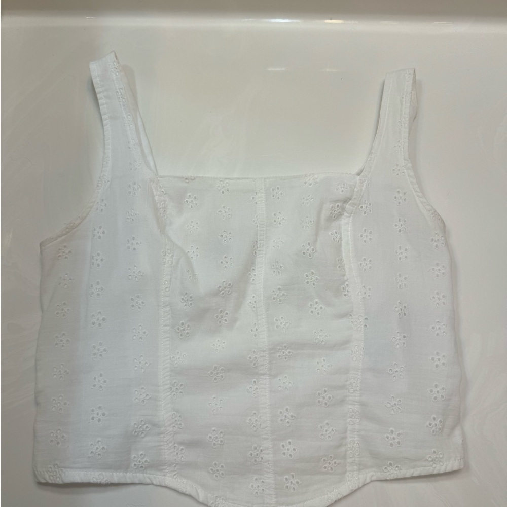 Hollister White Crop Tank Top Bustier